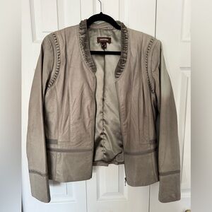 Genuine soft leather jacket in light Grey colour.